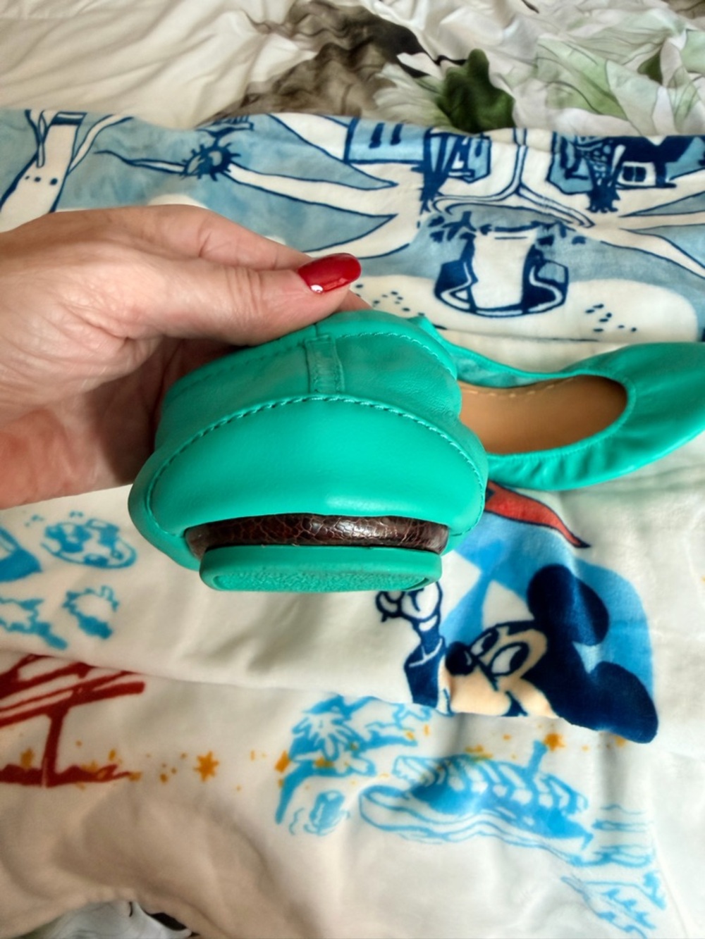 Tieks Teal Green Leather Ballet Flats - Picture 7 of 11